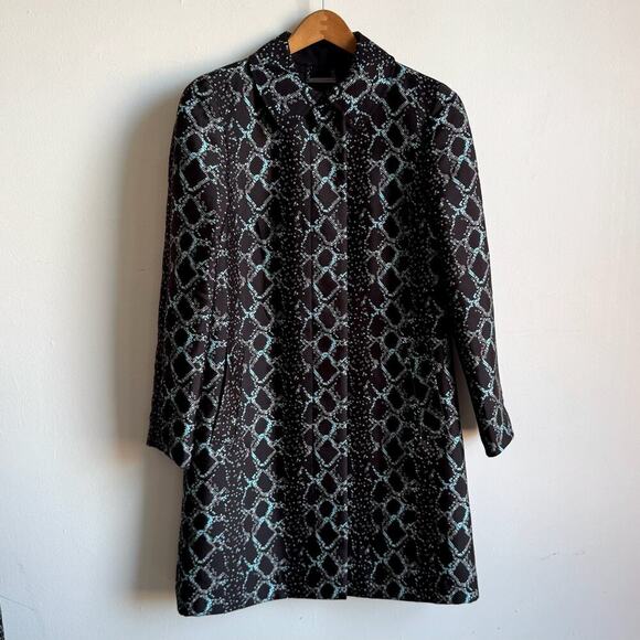 DIANE VON FURSTENBERG Bold Print Black 2 Piece Set - Sheath Dress & Jacket - Picture 2 of 15